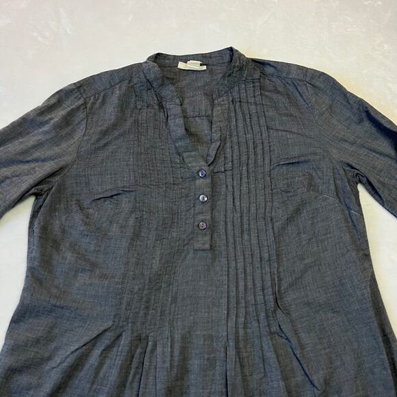 Style & Co. Quarter Button Up Chambray Tunic Top Size S Lightweight Lace Boho - Picture 3 of 11